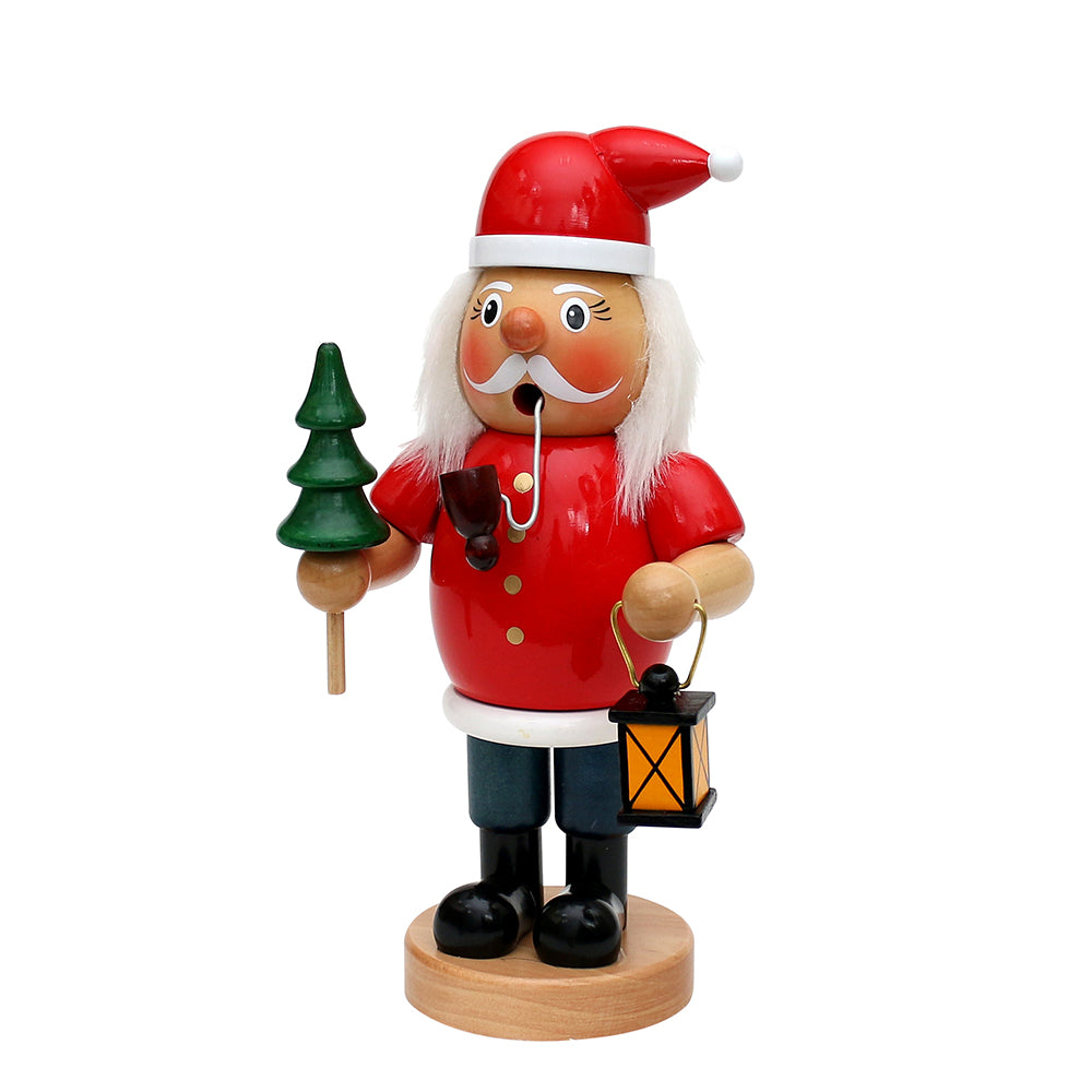 🎅 Schiaccianoci Fumatore Babbo Natale con Alberello e Lanterna