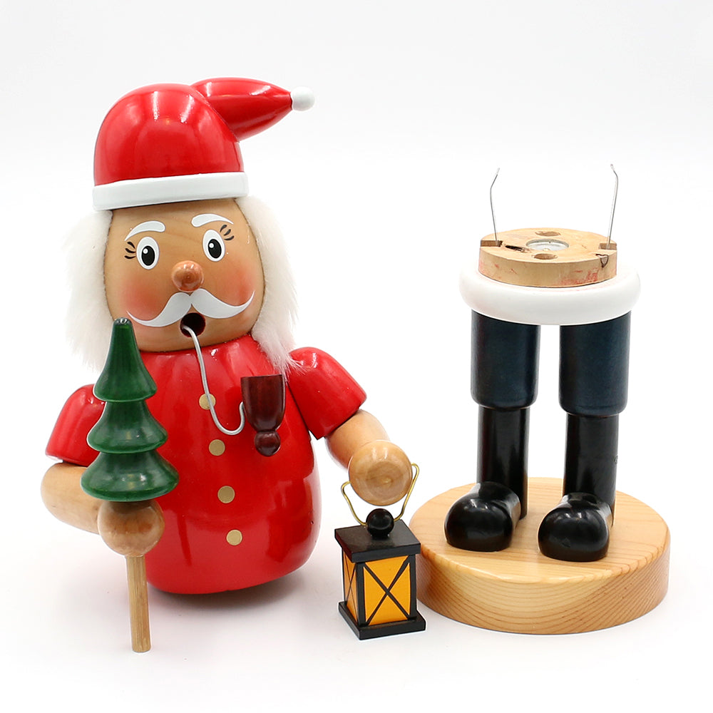 🎅 Schiaccianoci Fumatore Babbo Natale con Alberello e Lanterna