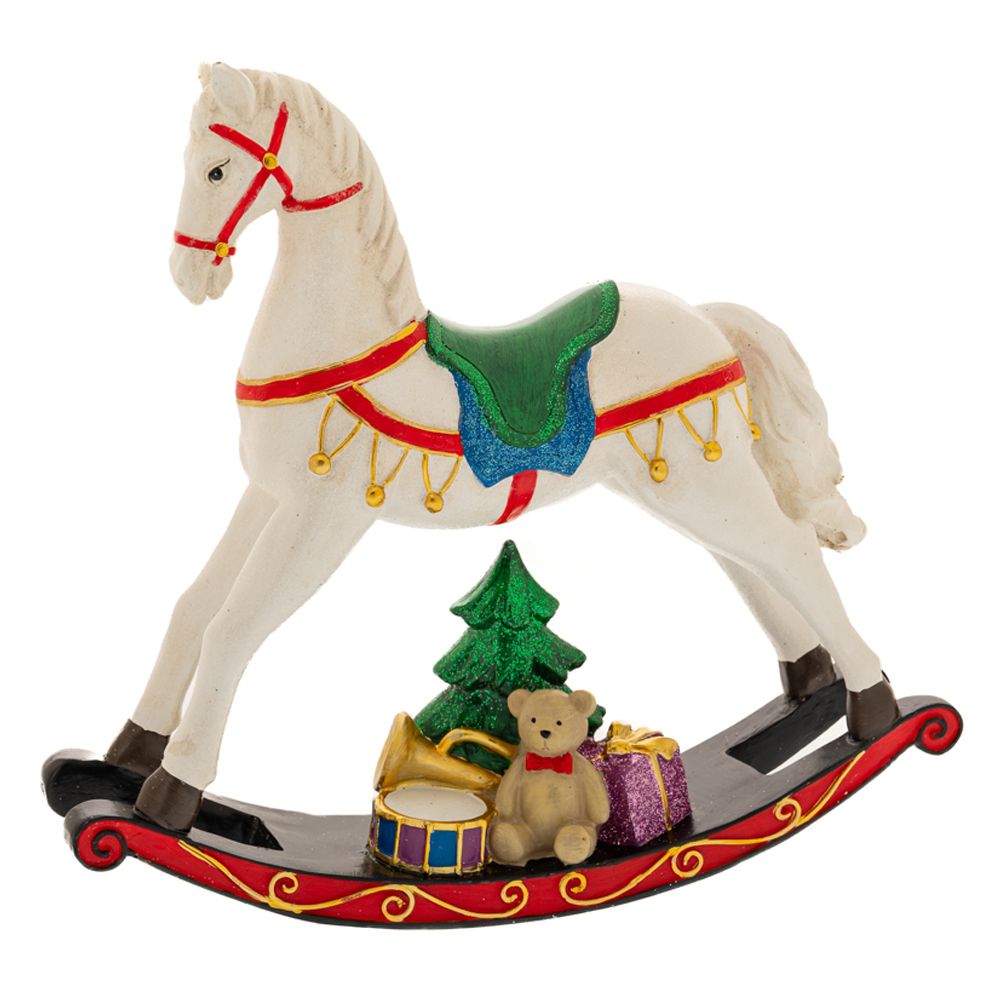 Cavallo a Dondolo Natalizio con Decorazioni