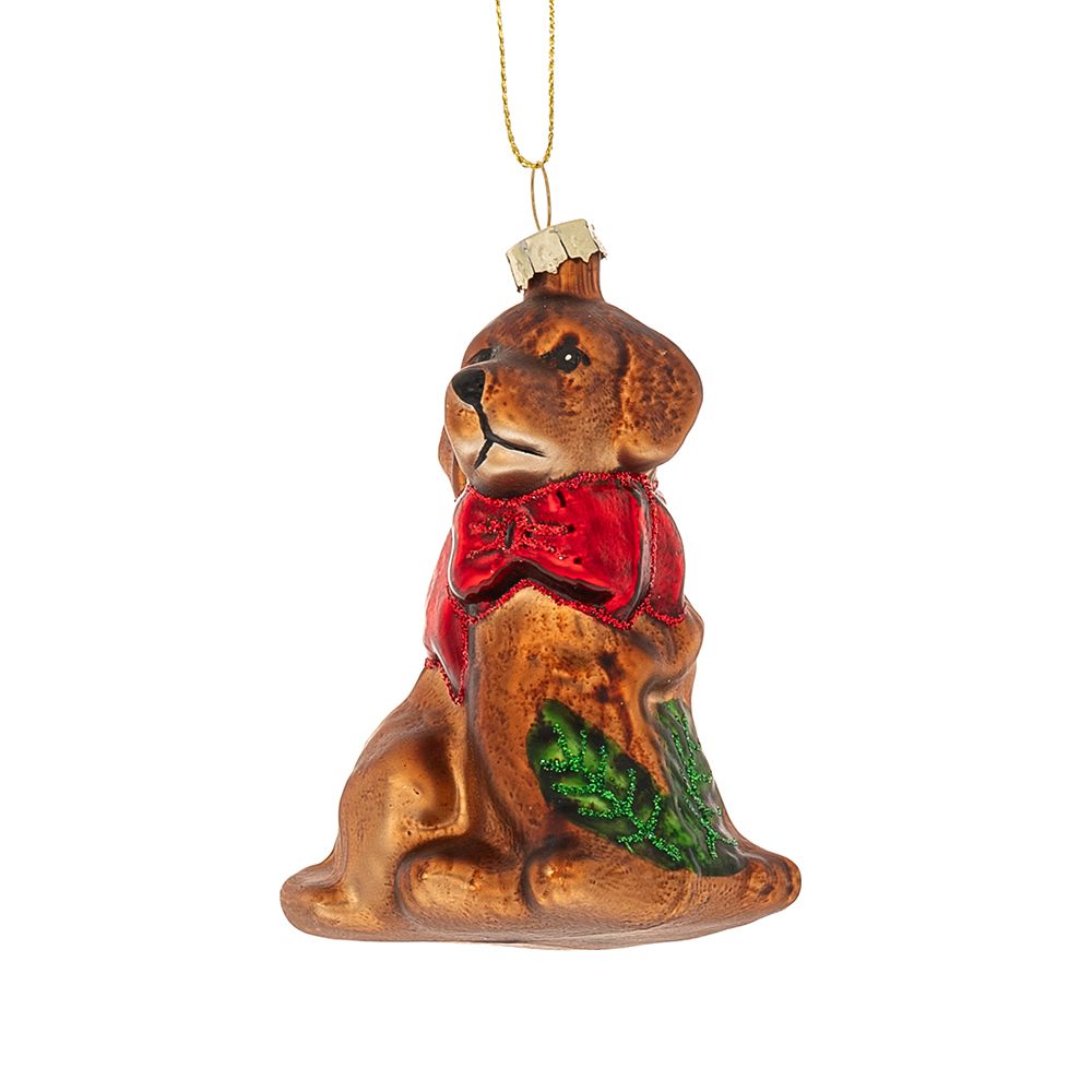 🐶 Decorazione Natalizia Cane con Sciarpa Rossa da appendere