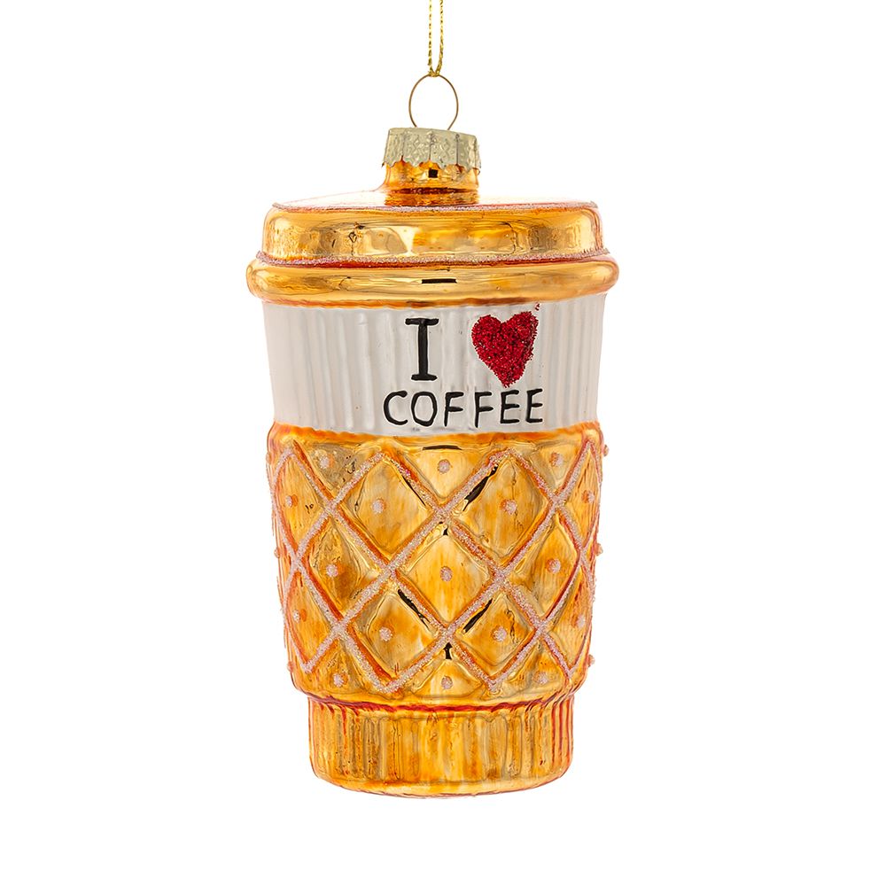 ☕ Decorazione Natalizia “I ❤️ Coffee”  da appendere