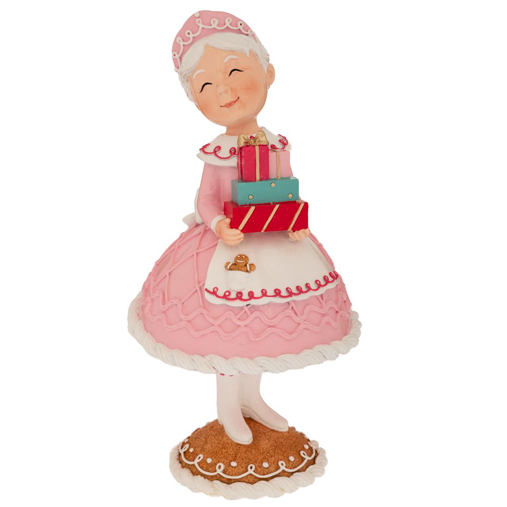 Statuina Decorativa Donna con pacchi regalo