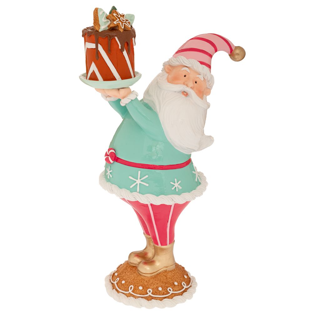 Decorazione Natalizia “Babbo Natale con Torta di Pan di Zenzero”  🍰