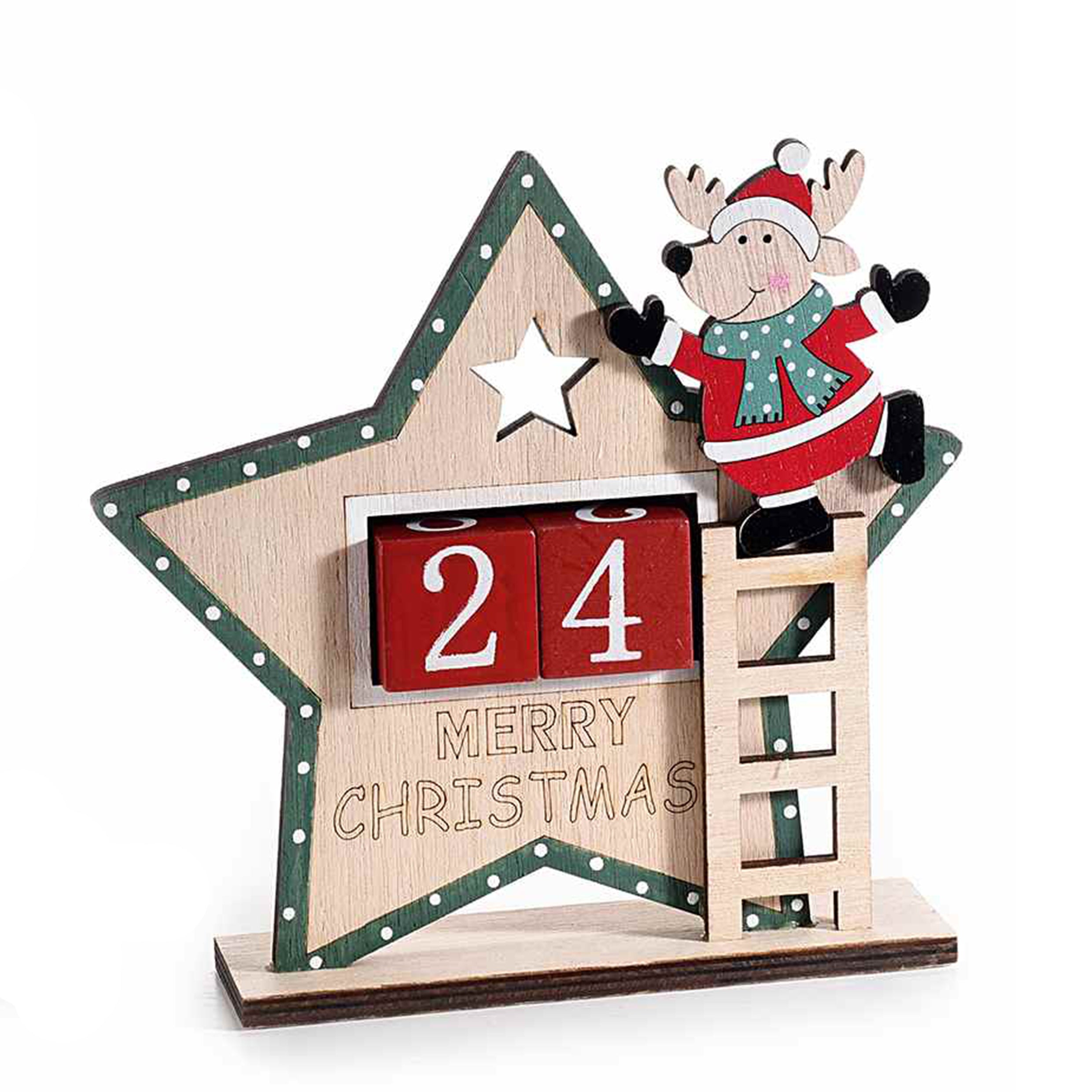 Calendario in legno a forma di stella