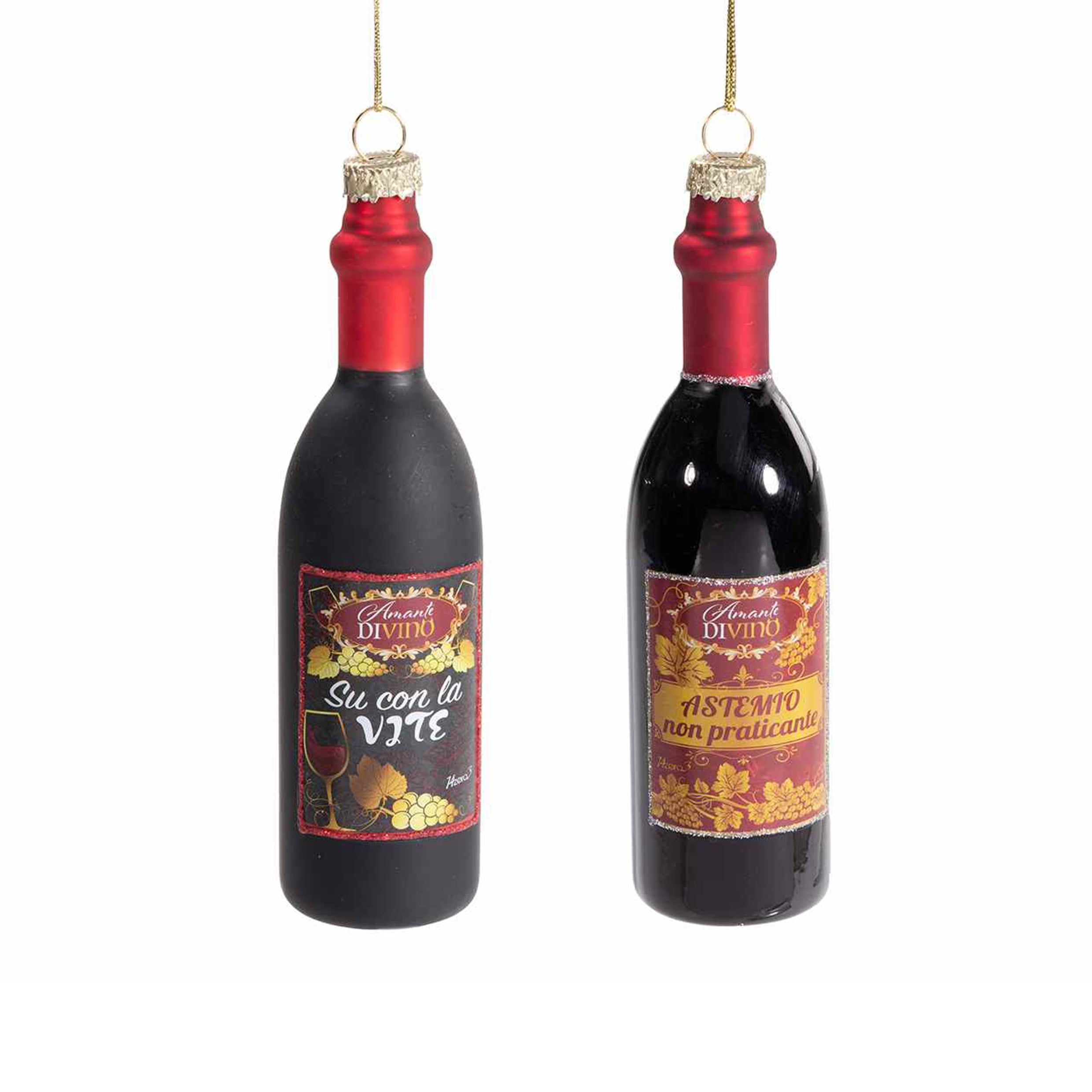 Decorazione bottiglie di vino da appendere