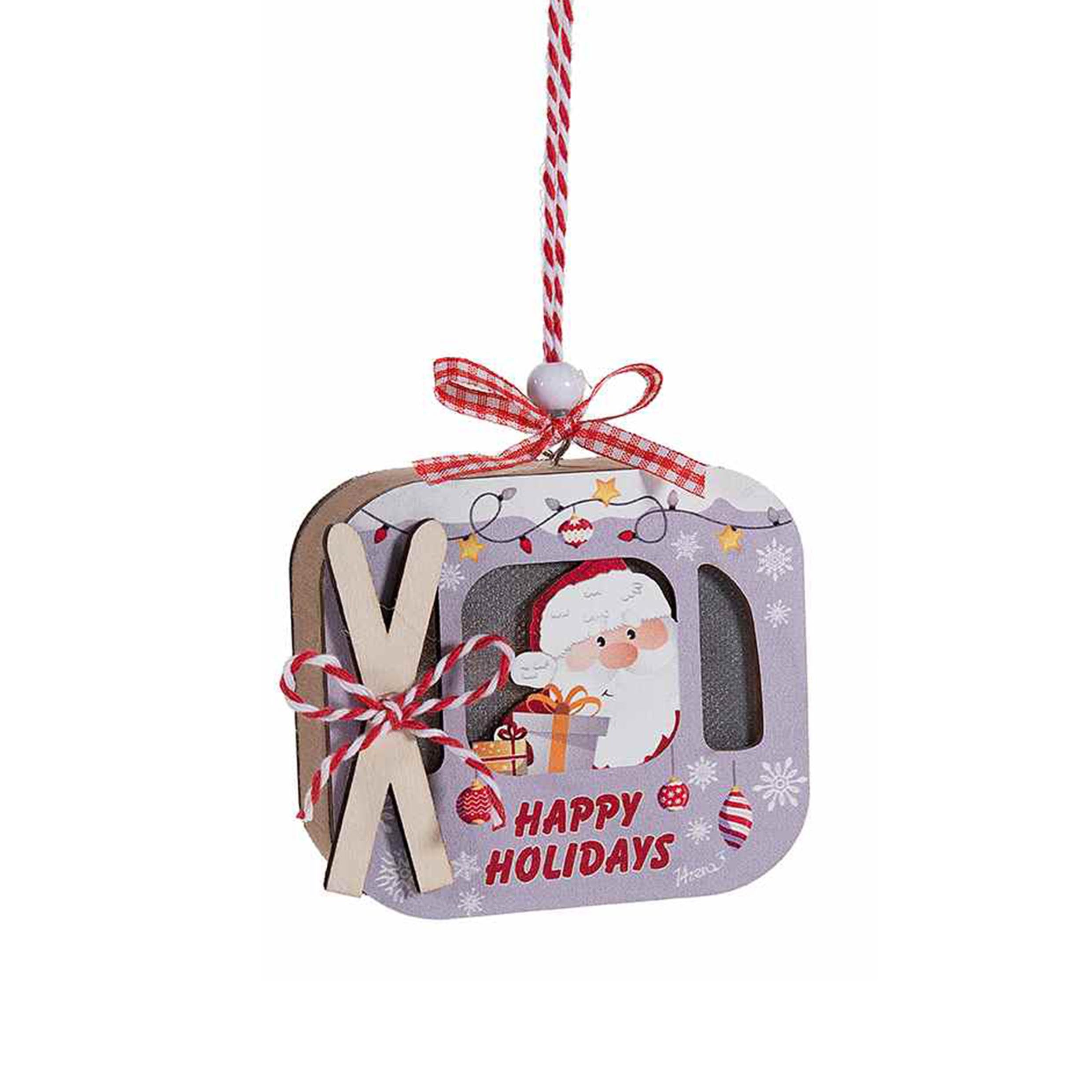 🎄 Decorazioni Natalizie in Legno – Funivia con Babbo Natale 🎅 c/led