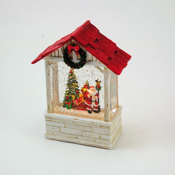 Carillon - Casetta innevata Santa Claus