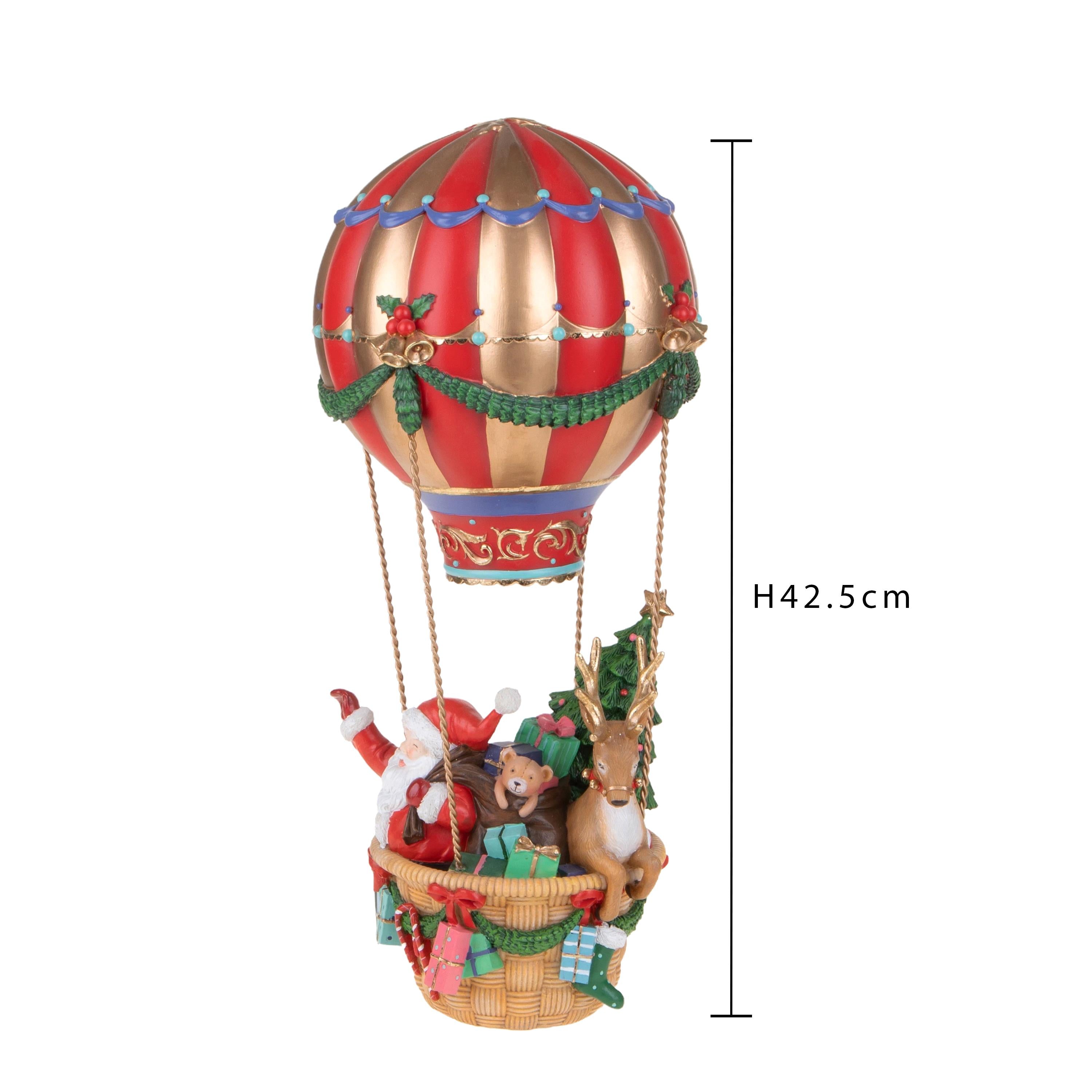 🎈 Mongolfiera di Babbo Natale – Decorazione Natalizia con Renna e Regali