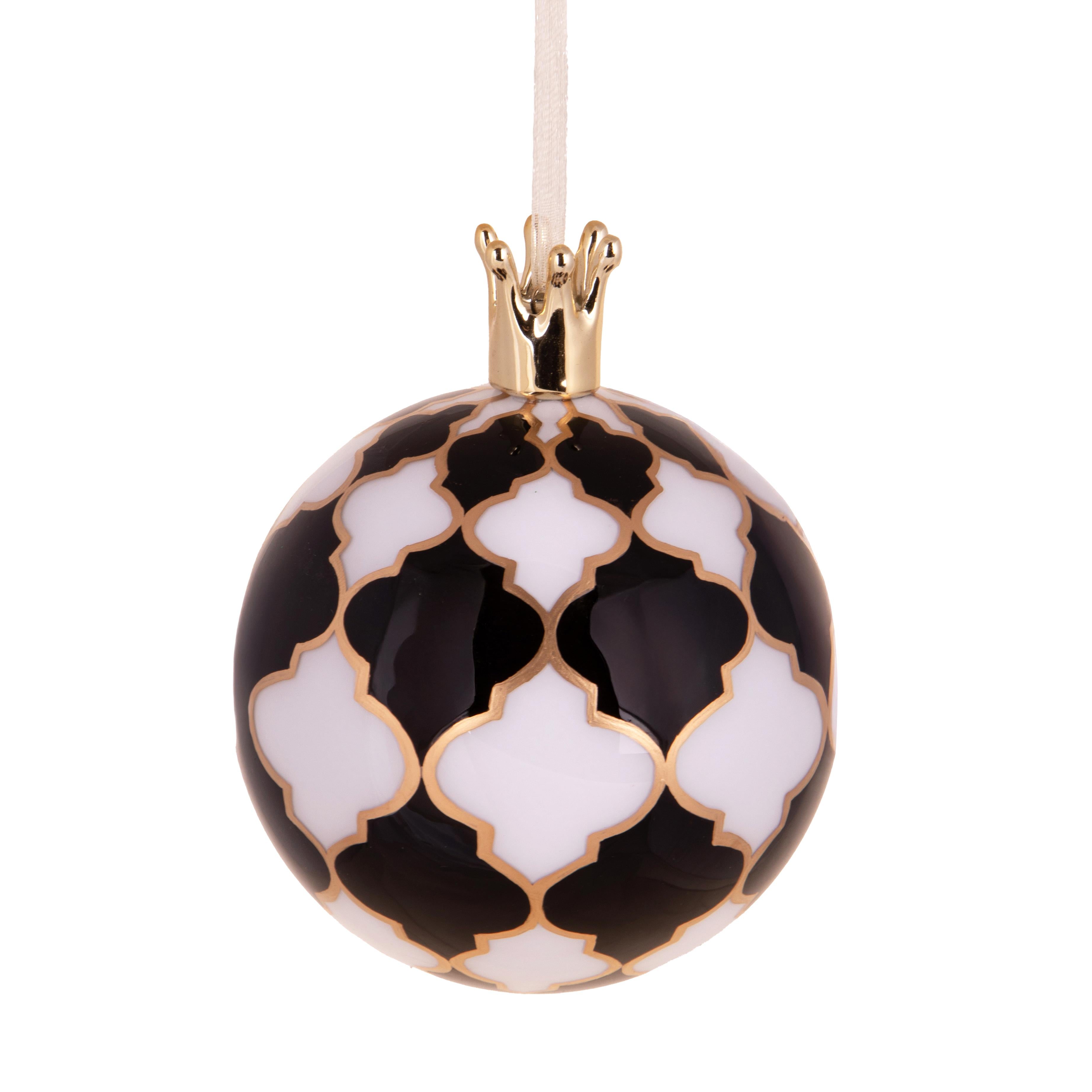 🎄 Palla di Natale, in vetro, elegante con corona