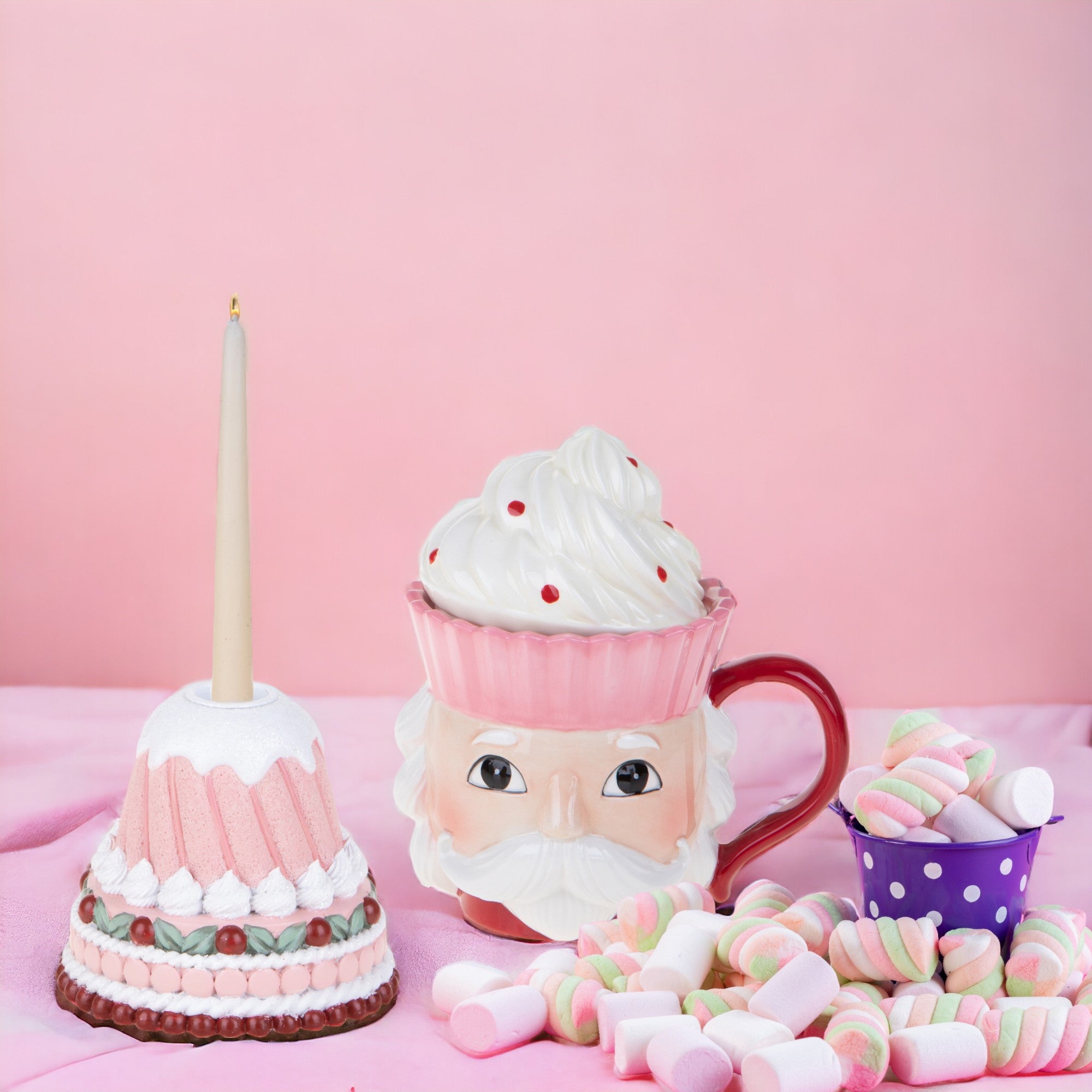 ☕ Mug Natalizia Babbo Natale con Coperchio – Design Cupcake