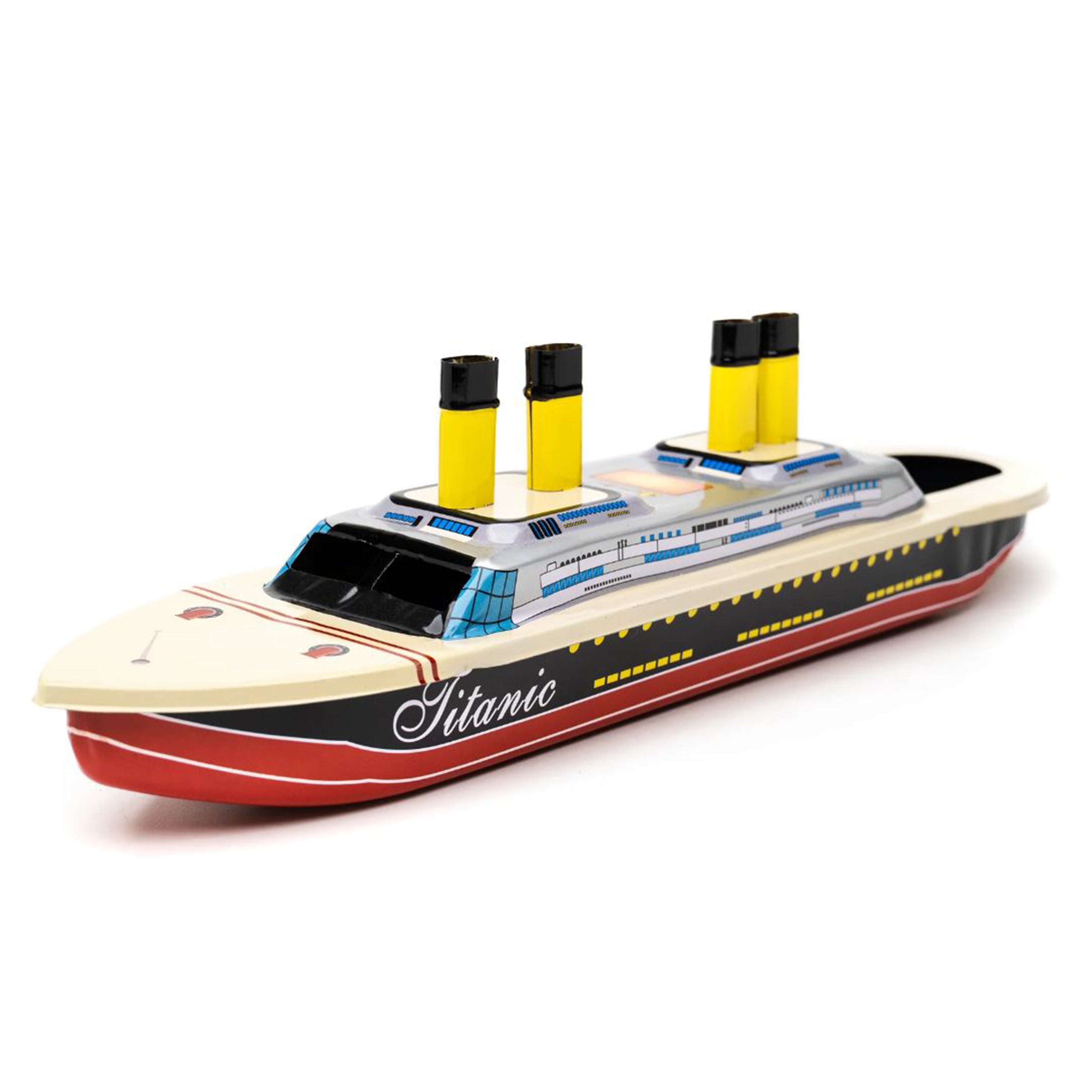 Nave Titanic in metallo con carica a molla – modello decorativo vintage