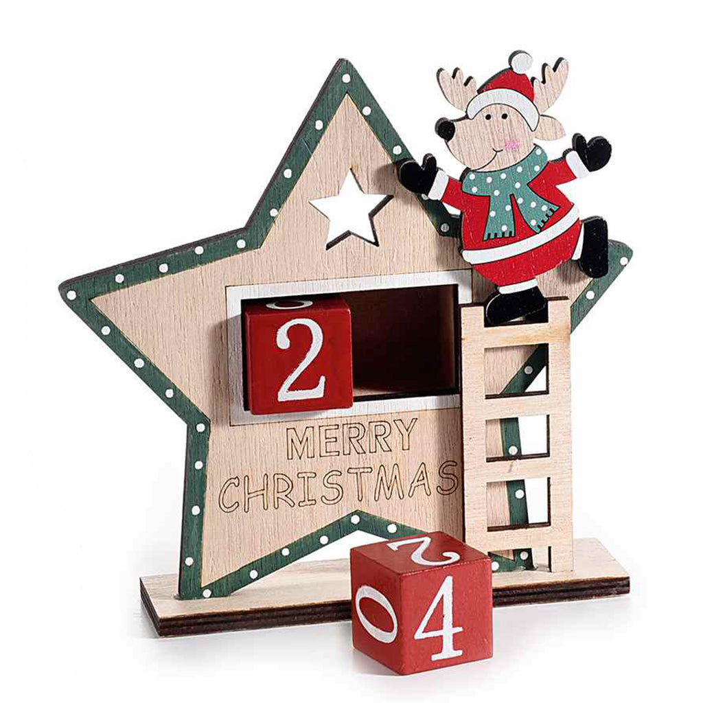 Calendario in legno a forma di stella