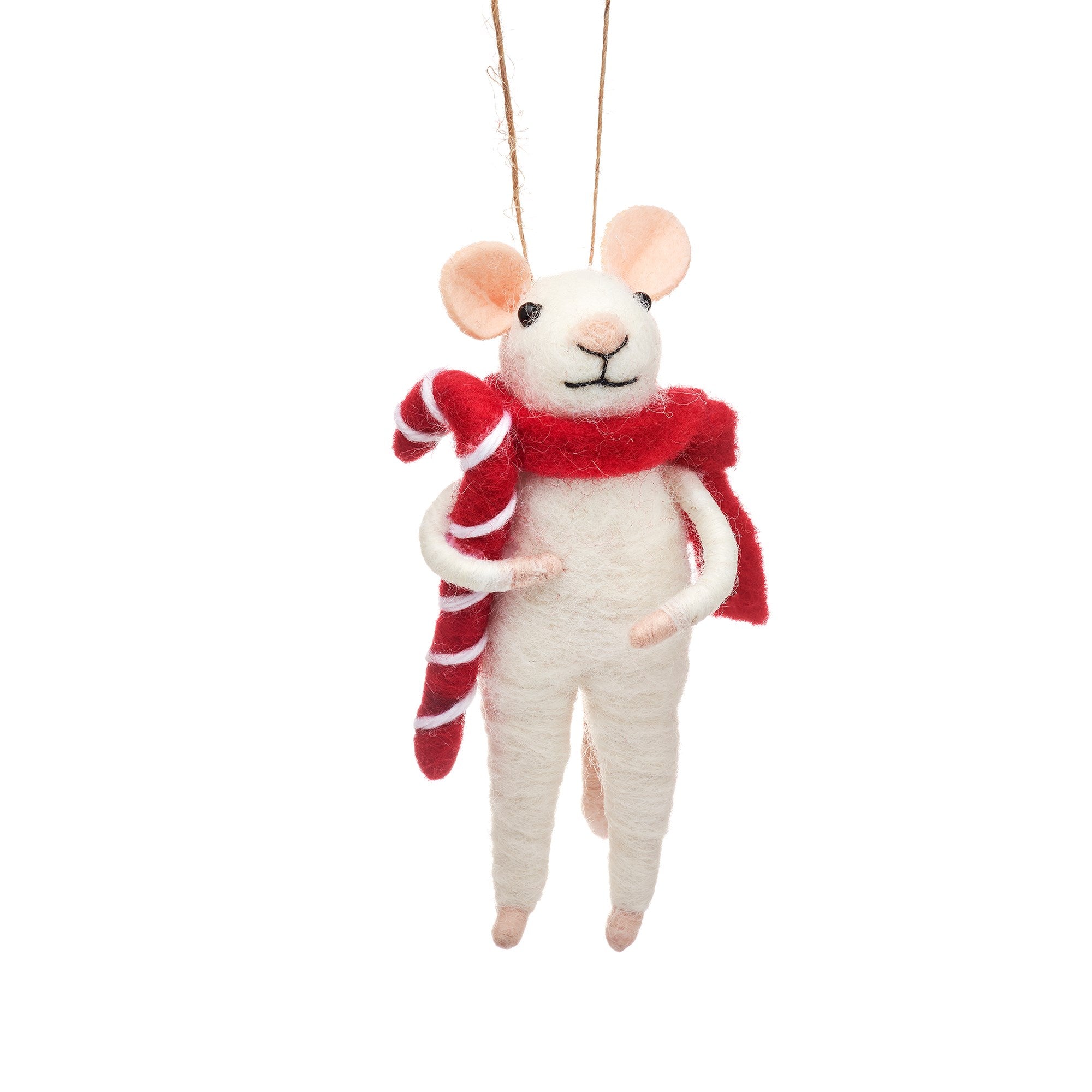 Topino con Candy Cane - decorazione da appendere