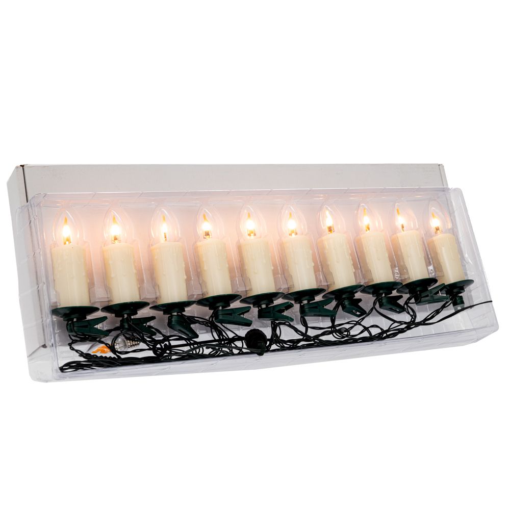 Serie di 10 candele led bianche con clip