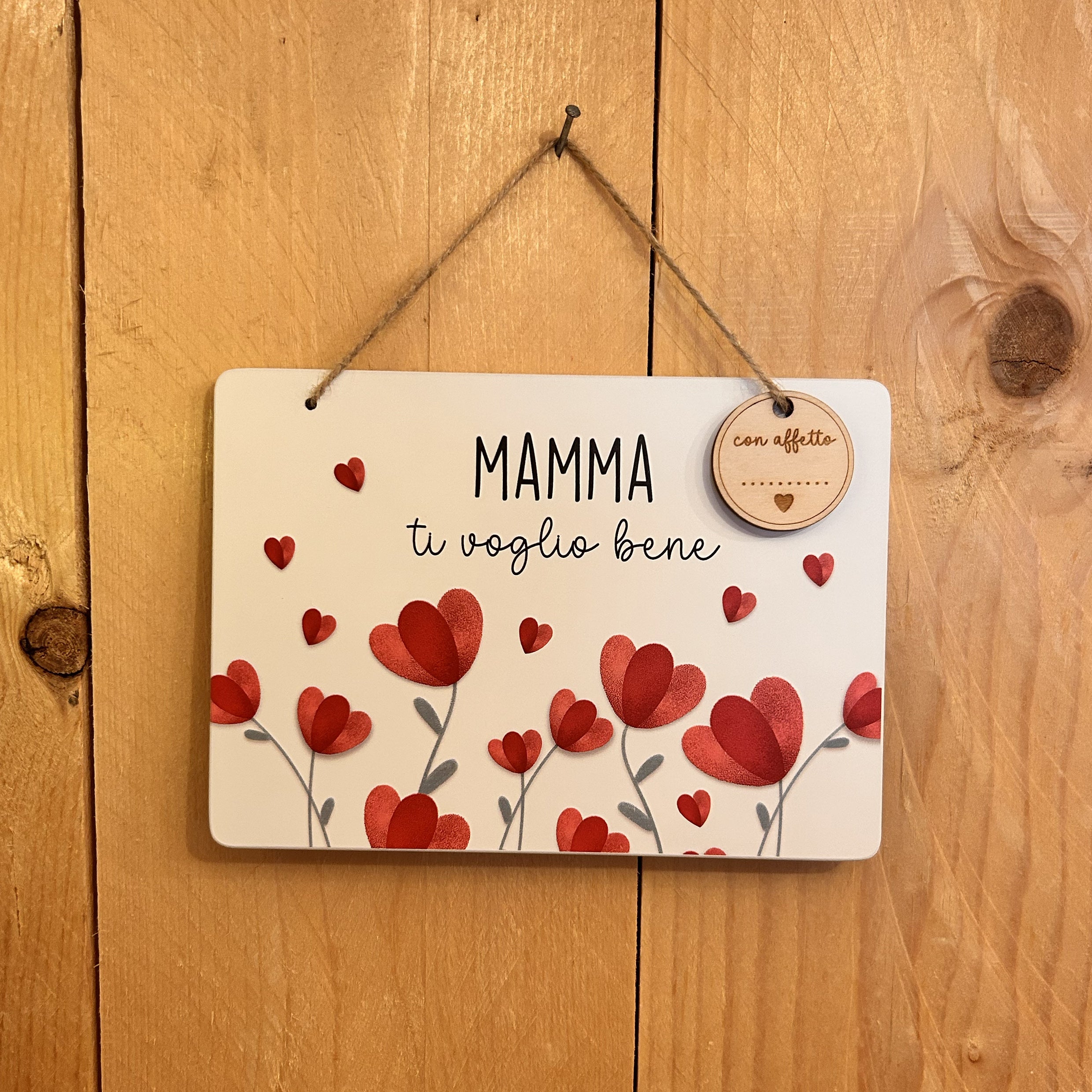 Targhetta decorativa “Mamma, ti voglio bene” – Idea regalo Festa della Mamma 💐
