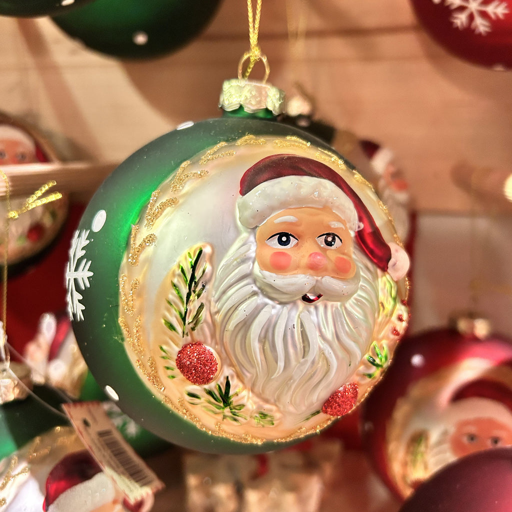 🎄 Pallina di Natale in vetro con Babbo Natale