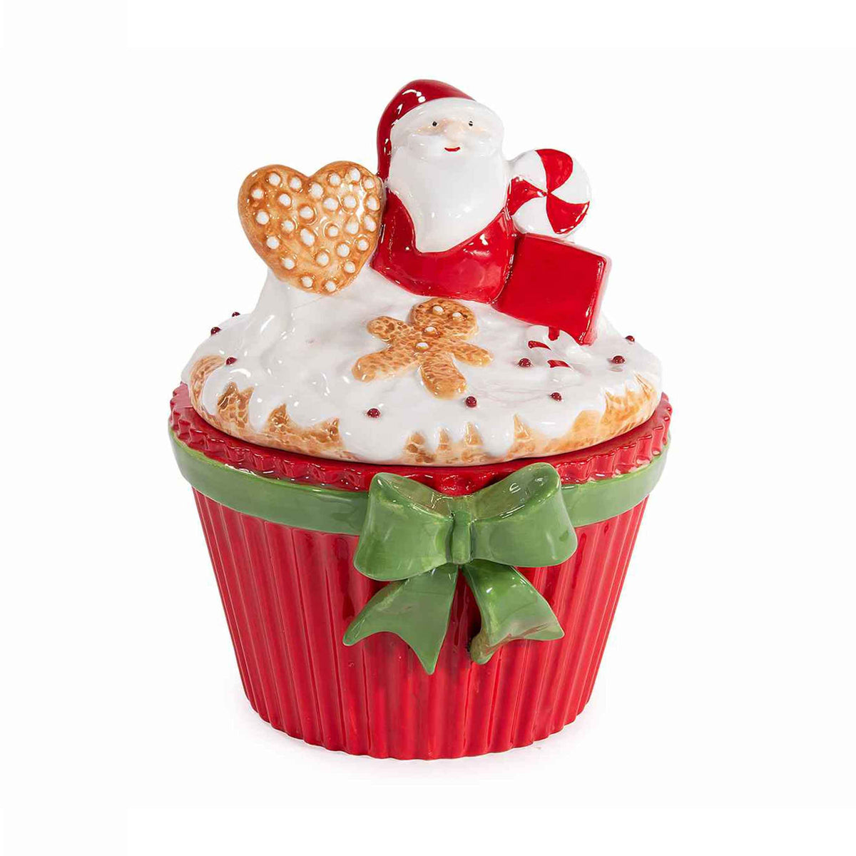 Barattolo pasticcino porta biscotti con Babbo Natale