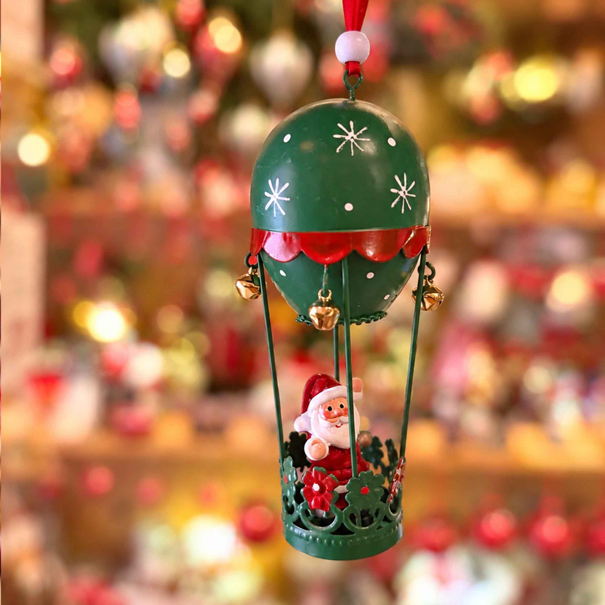 Mongolfiera in metallo con Babbo Natale