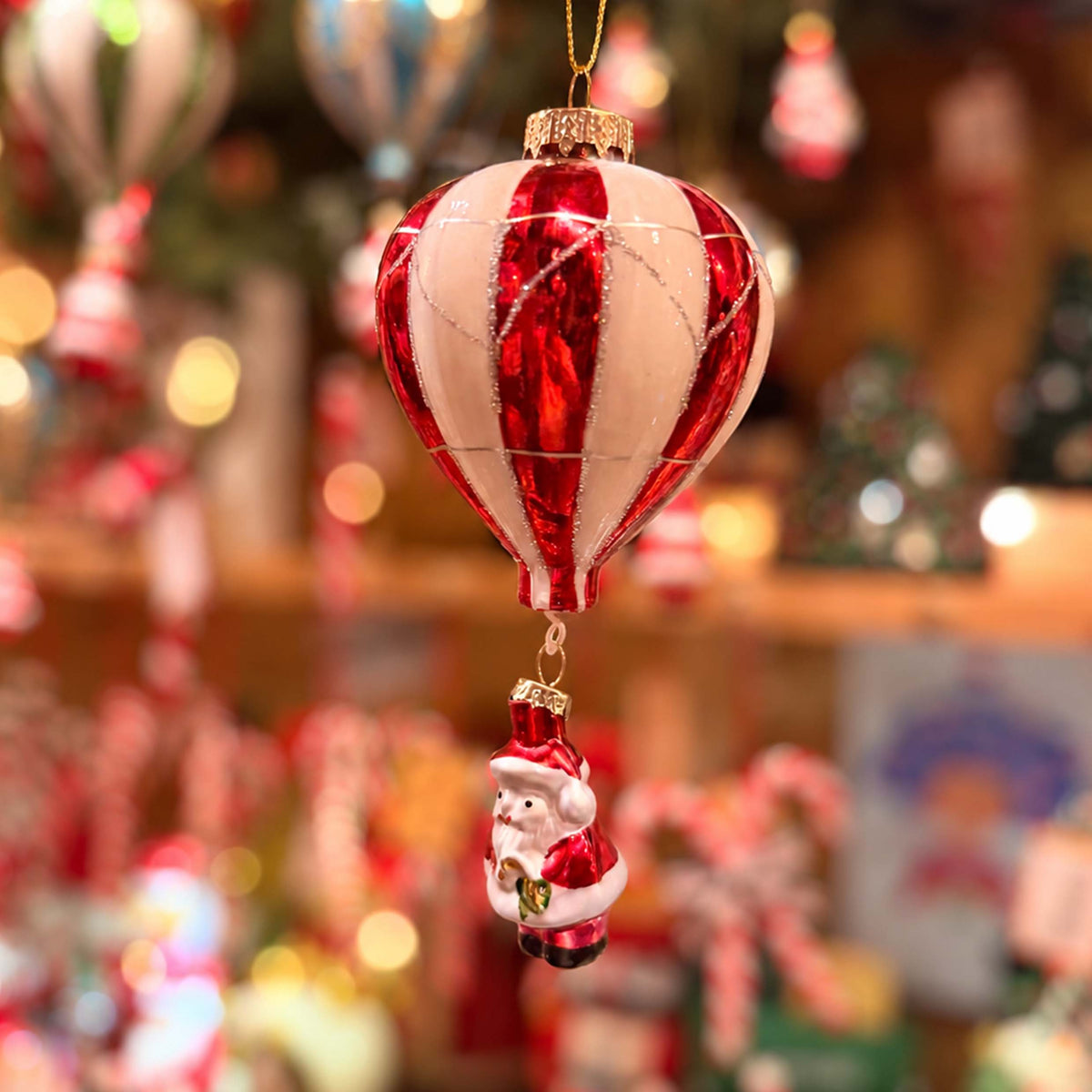 Mongolfiera in vetro con Babbo Natale