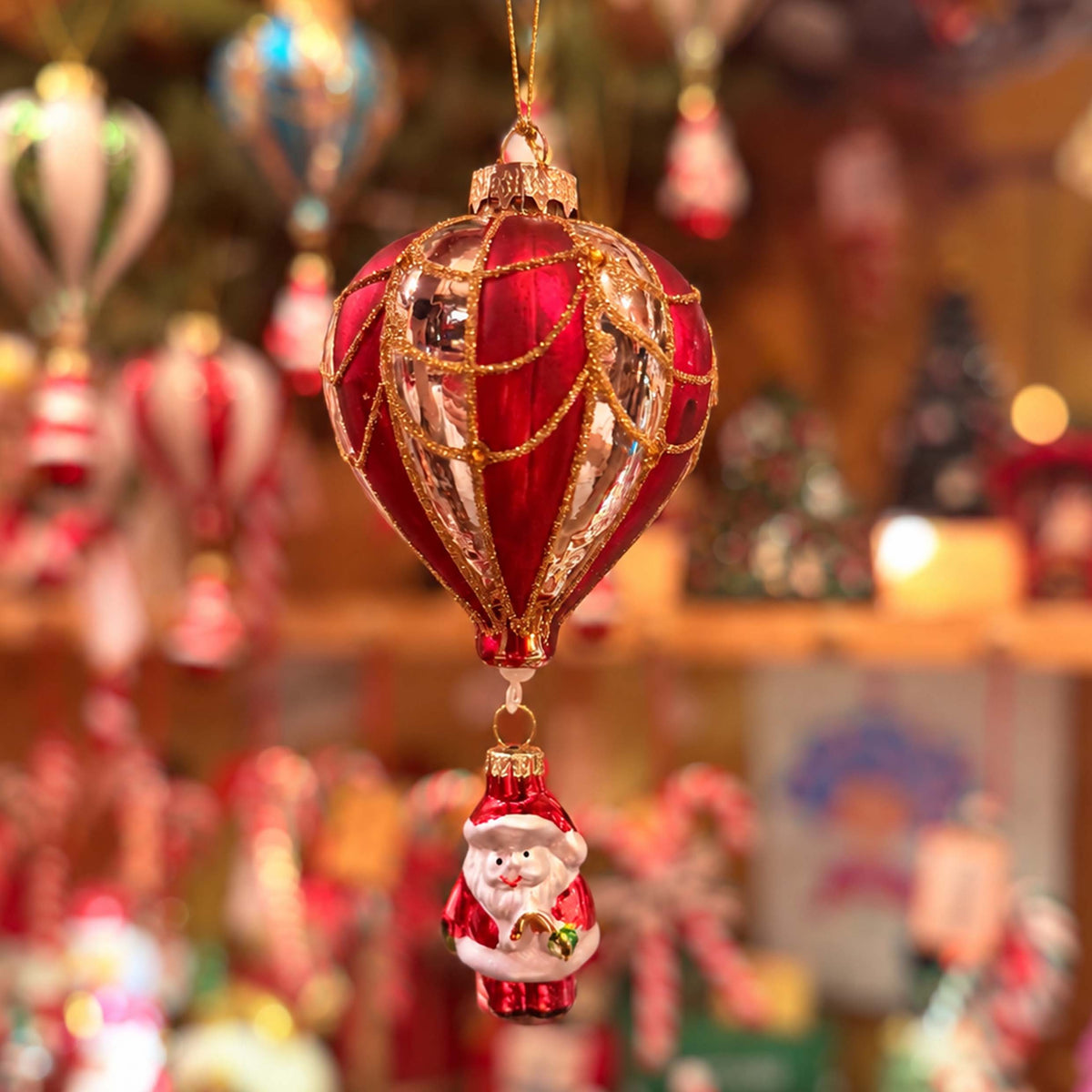 Mongolfiera in vetro con Babbo Natale