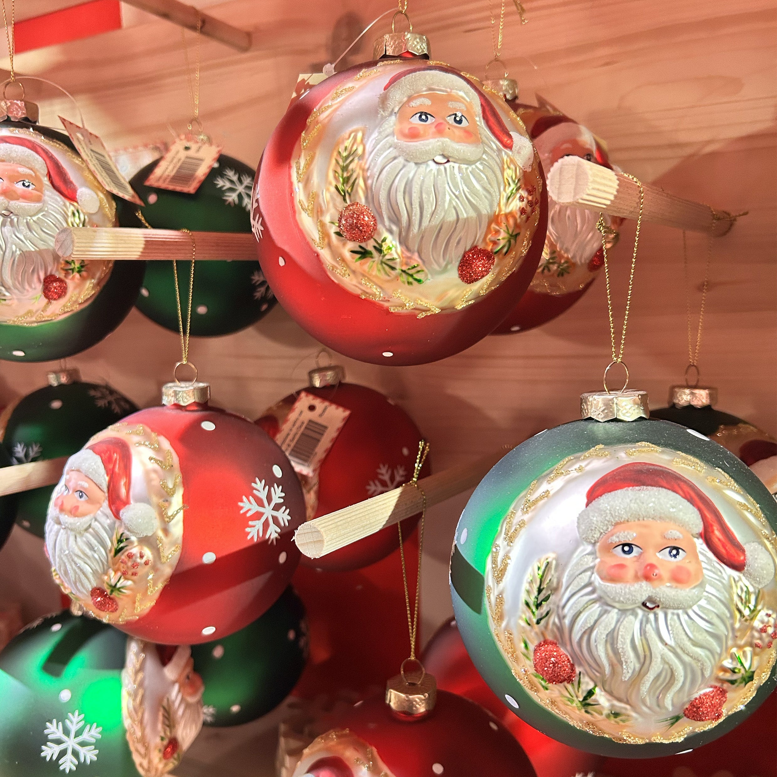 🎄 Pallina di Natale in vetro con Babbo Natale