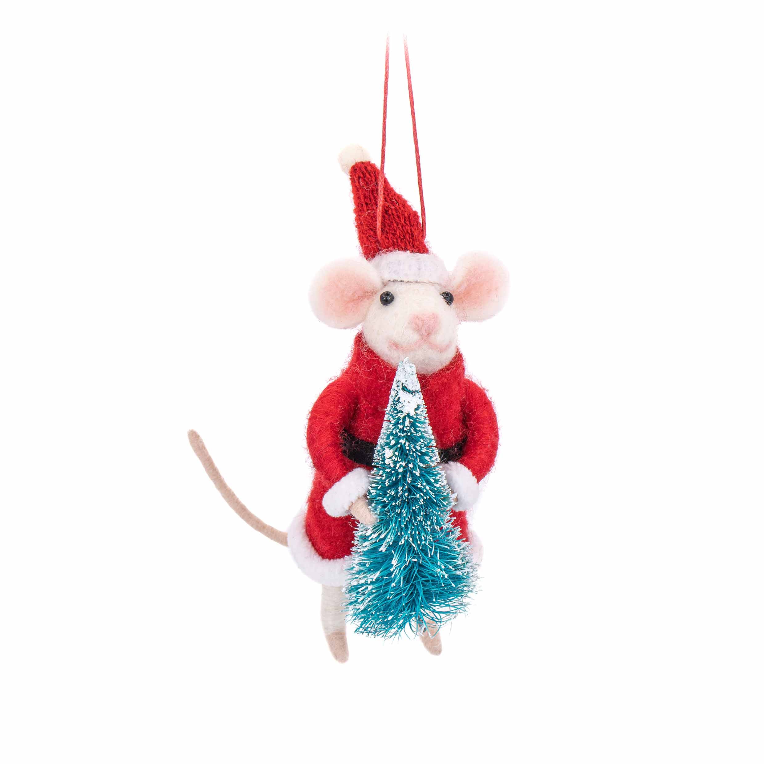 Topino con albero di Natale - decorazione da appendere