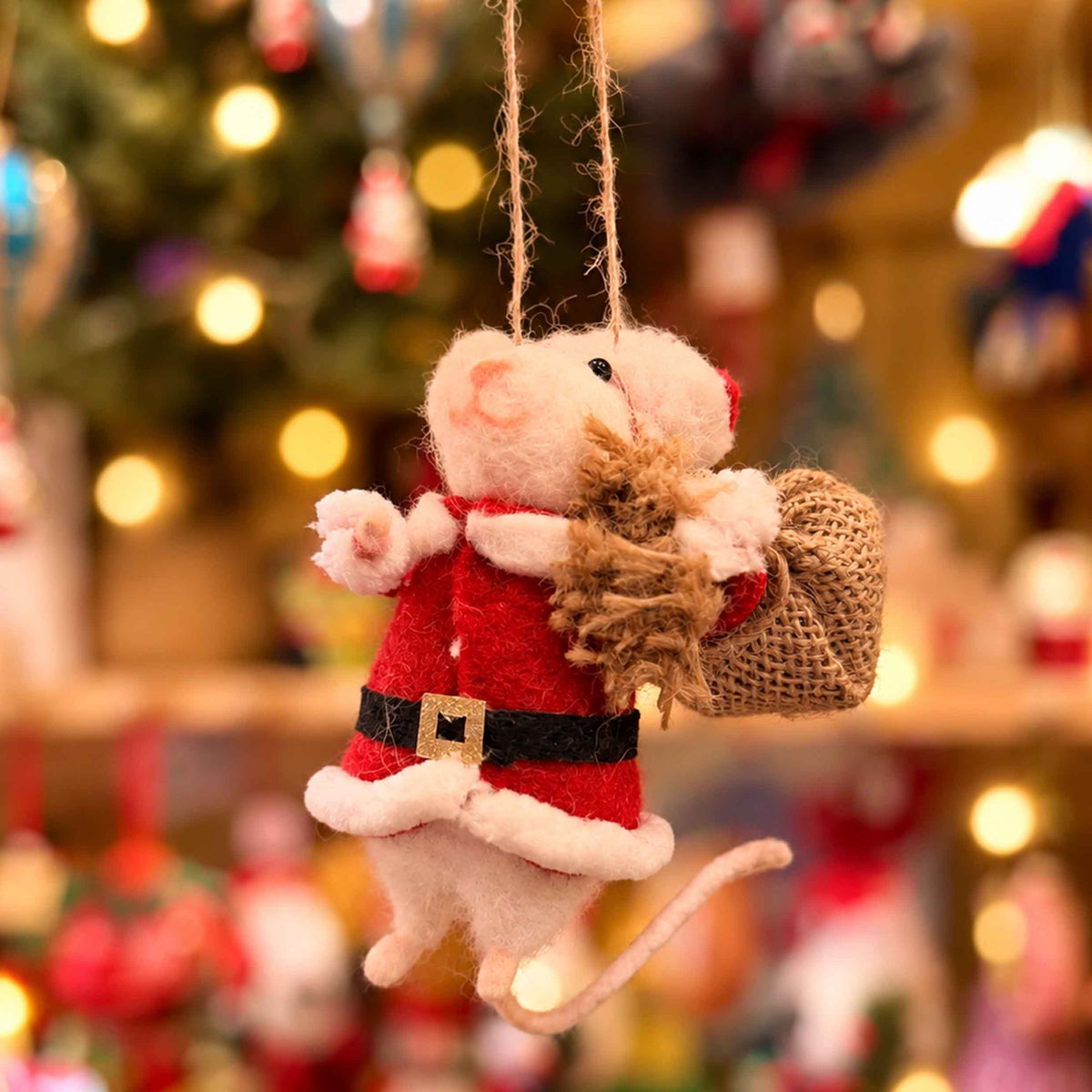 Topino Santa Claus - decorazione da appendere