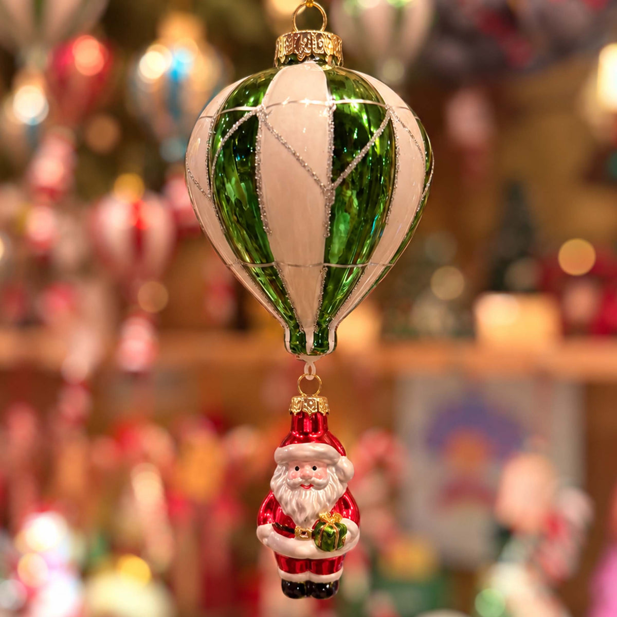 Mongolfiera in vetro con Babbo Natale